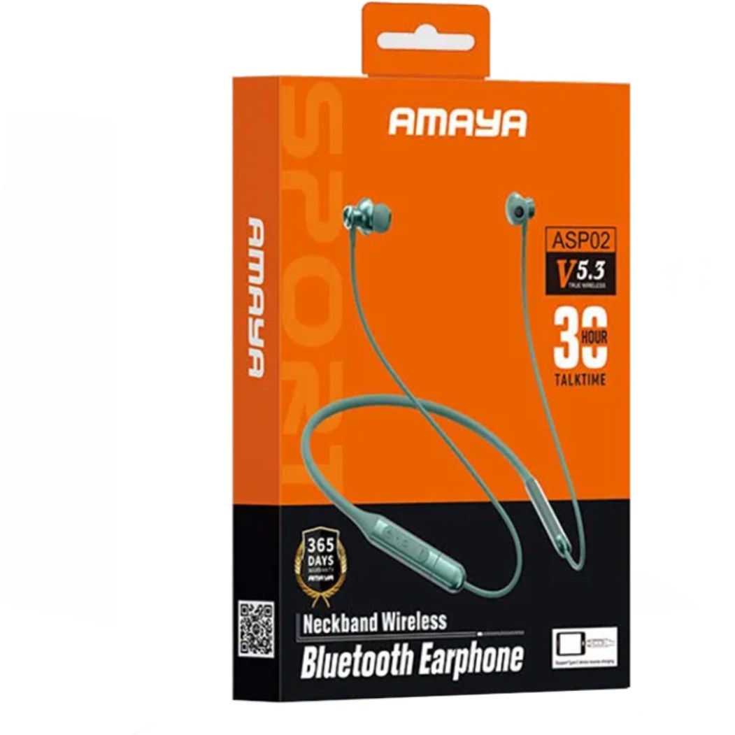 asp02 هندزفری بیسیم گردنی برند آمایا مدل ASP-02 - تصویر 1